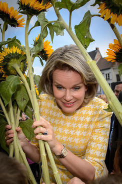 ملکه بلژیک در حال بازدید از نمایشگاه یوروفلاورز