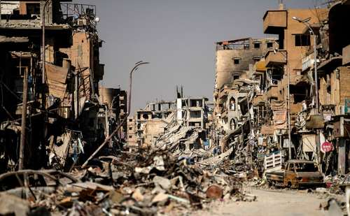 ویرانه های شهر رقه سوریه پس از آزادی این شهر از اشغال داعش