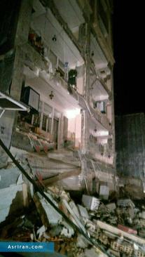 خسارت وارده به یک ساختمان در شهرستان اسلام آباد غرب کرمانشاه