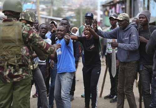 تظاهرات حامیان رهبر مخالفان حکومت کنیا در شهر نایروبی