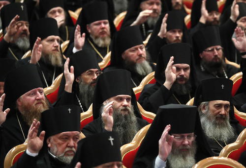 گردهمایی سالانه کشیش های روسیه در کلیسای جامع ارتدوکس در مسکو