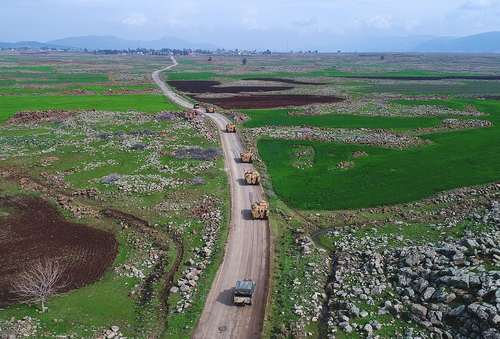 خودروهای زرهی ارتش ترکیه در حال عزیمت به مرز سوریه- منطقه 