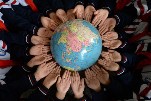 کلاس آموزش محافظت از محیط زیست در مدرسه‌ای ابتدایی در هاندان چین