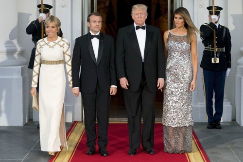 مراسم شام رسمی ترامپ به افتخار همتای فرانسوی در کاخ سفید