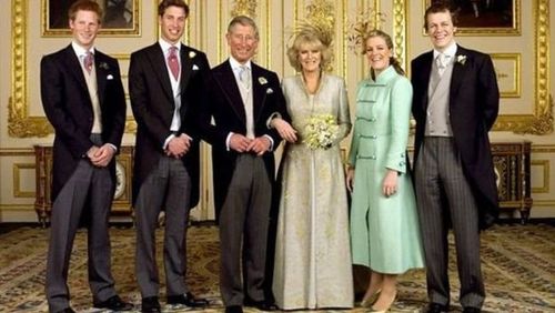 شاهزاده چارلز و کامیلا در روز عروسی در نهم آوریل ۲۰۰۵ 