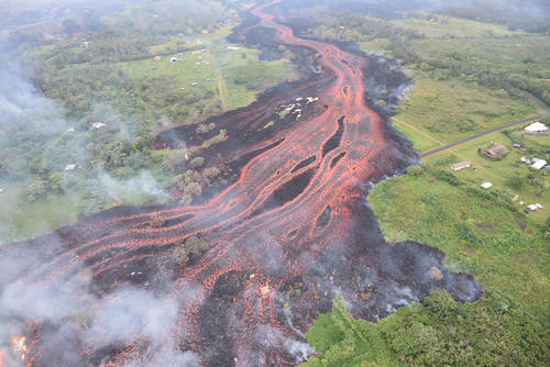 گدازه‌های آتشفشانی در هاوایی آمریکا
