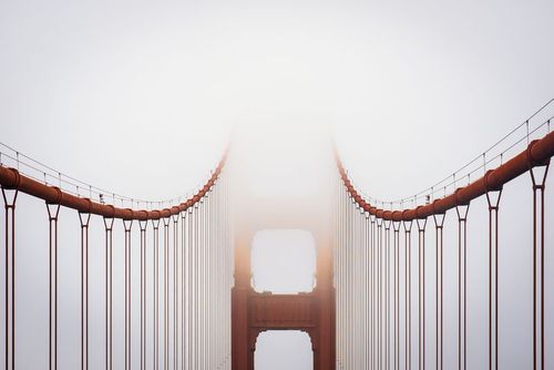 تلاقی مه و پل طلایی شهر سانفرانسیسکو آمریکا/ عکس روز وب سایت 