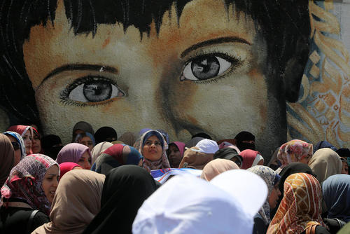تظاهرات در مقابل مقر سازمان ملل در باریکه غزه