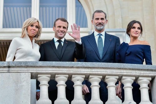 سفر پادشاه اسپانیا و همسرش به فرانسه و دیدار با رییس جمهوی و بانوی اول فرانسه در کاخ الیزه
