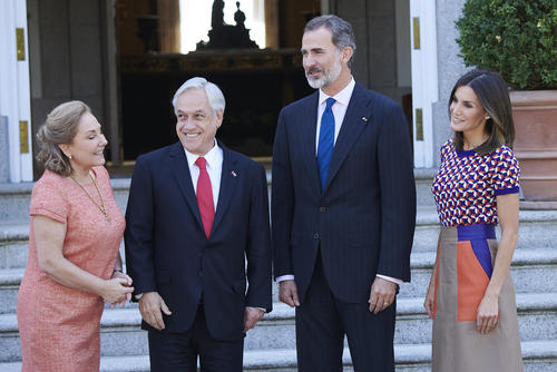 استقبال رسمی پادشاه و ملکه اسپانیا از رییس جمهوری و بانوی اول شیلی/ مادرید