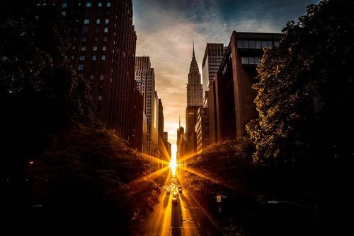 غروب آفتاب در محله منهتن نیویورک/ عکس روز وب سایت 