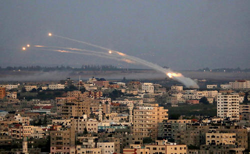 شلیک راکت از باریکه غزه به سمت اسراییل/APA