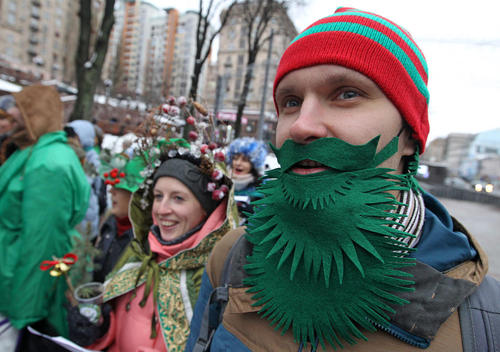 جشن کریسمس در شهر کی‌یف اوکراین