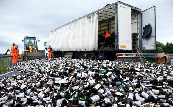  کامیون حامل مشروبات الکلی در باواریا آلمان