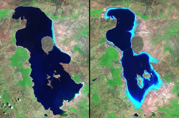 تصاویر ماهواره ای از دریاچه ارومیه