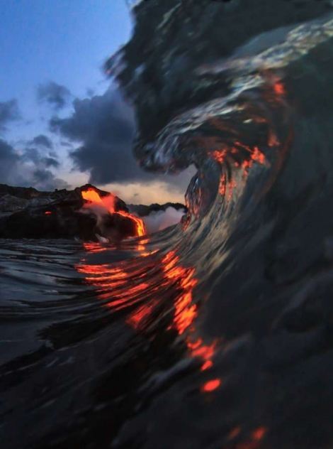 تصاویر ترسناک آتشفشان در هاوایی