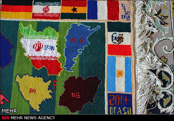 جام جهانی برزیل درتاروپود تابلو فرش اردبیلی (عکس)