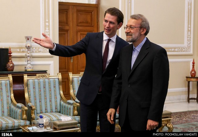 دیدار وزیر خارجه اتریش با لاریجانی (عکس)