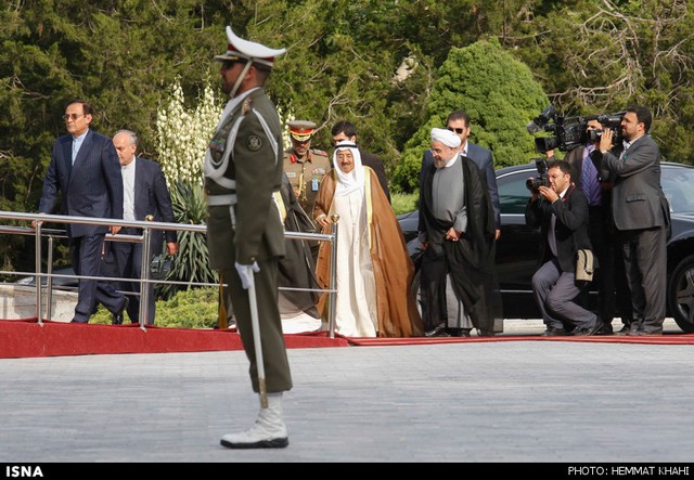 مراسم استقبال روحانی از امیر کویت (عکس)