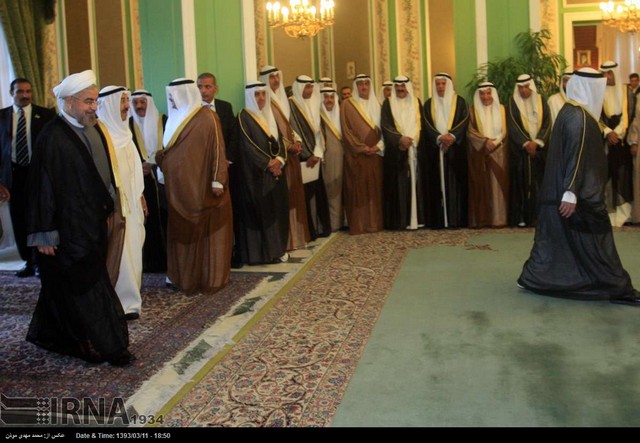 مراسم استقبال روحانی از امیر کویت (عکس)