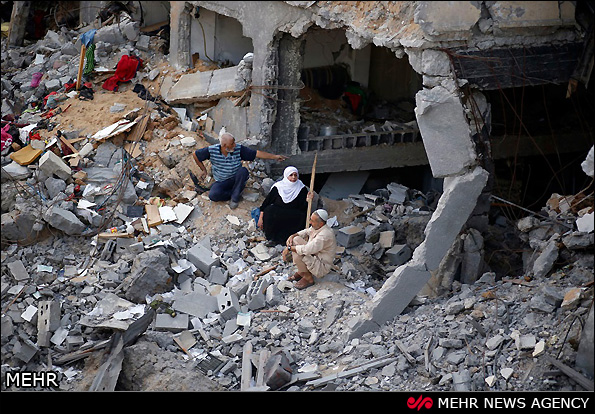 ویرانی بر جا مانده از جنگ غزه‎ (عکس)