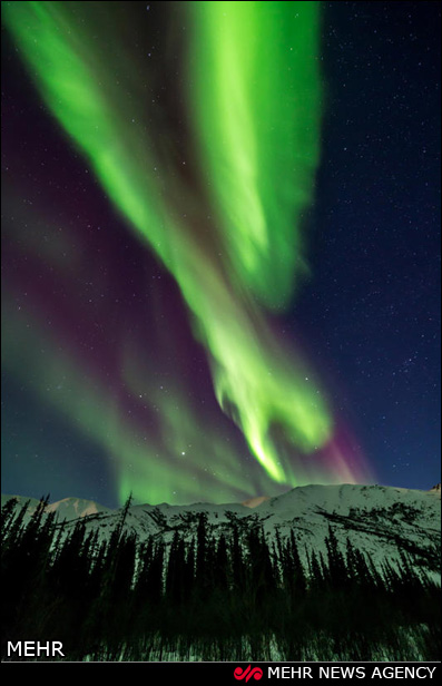 شفق قطبی‎؛ پدیده ای شگفت انگیز در آسمان آلاسکا (عکس)