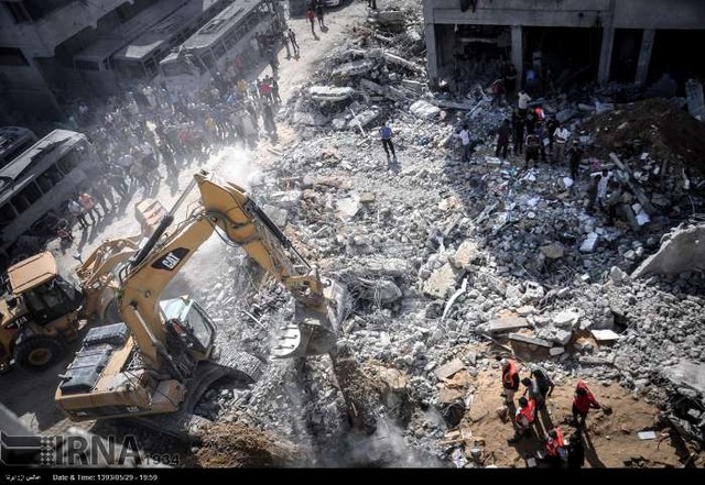 منزل بمباران شده فرمانده گردان در غزه (عکس)