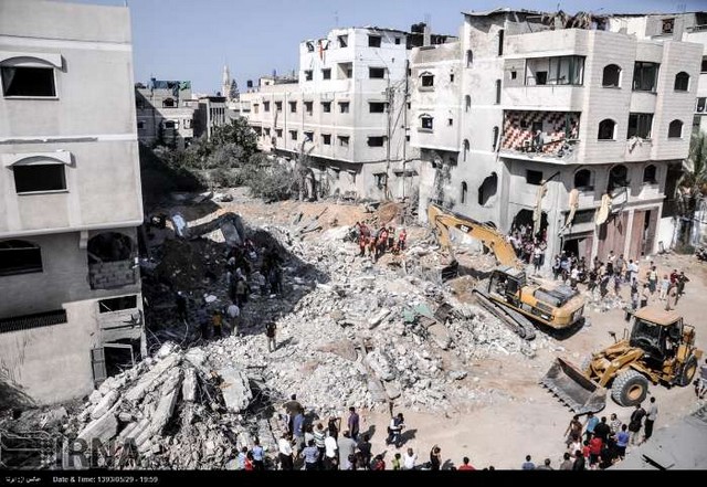 منزل بمباران شده فرمانده گردان در غزه (عکس)
