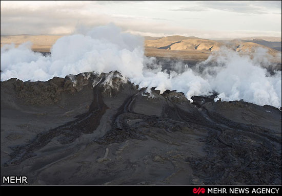 فوران آتشفشان در ایسلند‎ (عکس)
