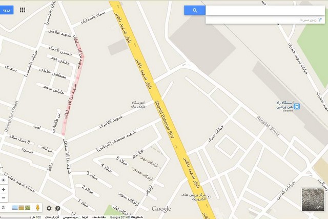 تحریف مجازی نقشه خیابان های ورامین/ گوگل 