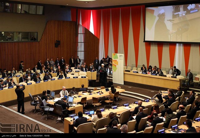 سخنرانی روحانی در نشست سازمان ملل (عکس)