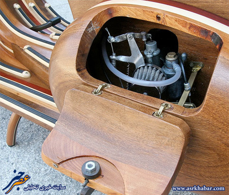 ساخت موتور وسپای چوبی (عکس)