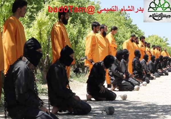 اعدام اعضای داعش به شیوه خودش!
