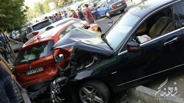 تصادف دیگری از لوکس ها در تهران! (عکس)