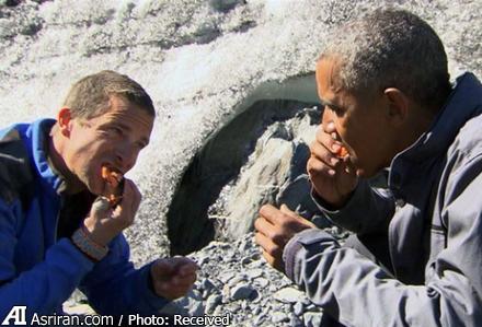 اوباما پس مانده غذای خرس ها را خورد (+عکس)