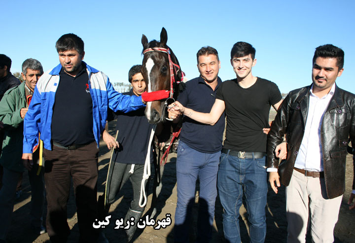 شادی سردار و قائمی با اسب دوم کورس(عکس)