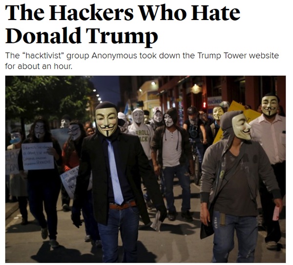 حمله هکرهای انانیموس به ترامپ (+عکس)