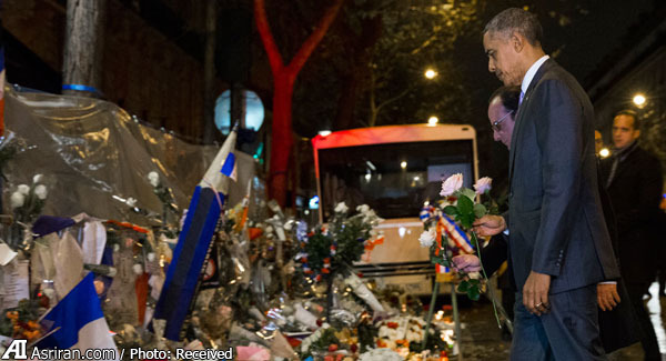 ادای احترام اوباما به قربانیان حملات پاریس(+عکس)