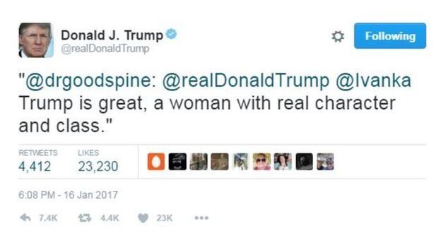 ترامپ دخترش را با زن بریتانیایی در توییتر اشتباه گرفت