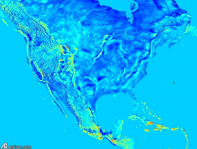 مشاهده میزان نیروی گرانش سیاره زمین در نقشه‌هایی رنگارنگ