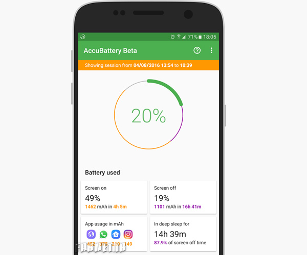 نظارت بر مصرف و سلامت باتری با AccuBattery