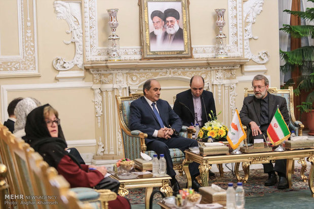 دیدار علی لاریجانی با رییس مجلس نمایندگان قبرس (+عکس)