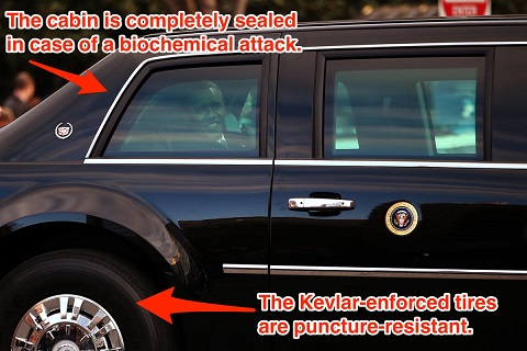 مشخصات امنیتی خودروهای کاخ سفید