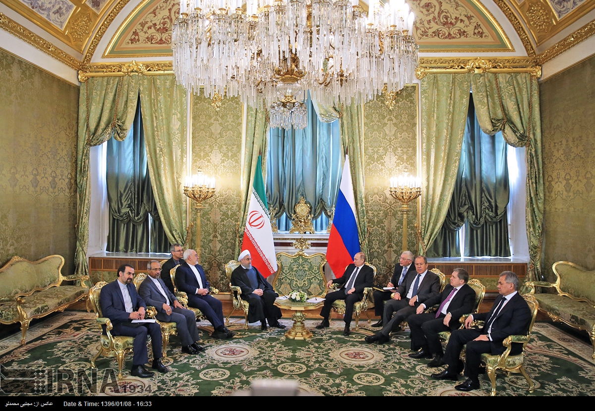 دیدار روسای جمهوری اسلامی ایران و روسیه (عکس)