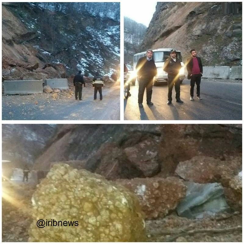 ریزش کوه در جاده هراز (عکس)