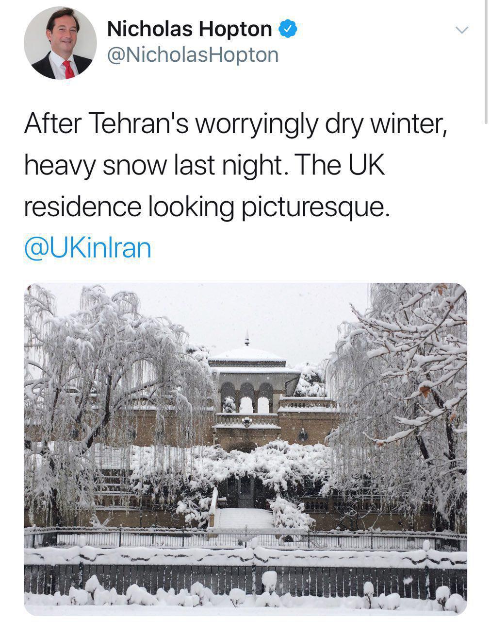 برف در سفارت انگلیس در تهران (عکس)