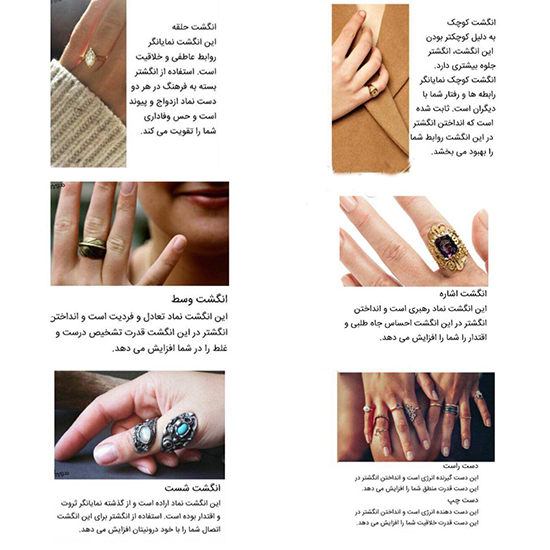 معنای انگشتر در هر انگشت (عکس)
