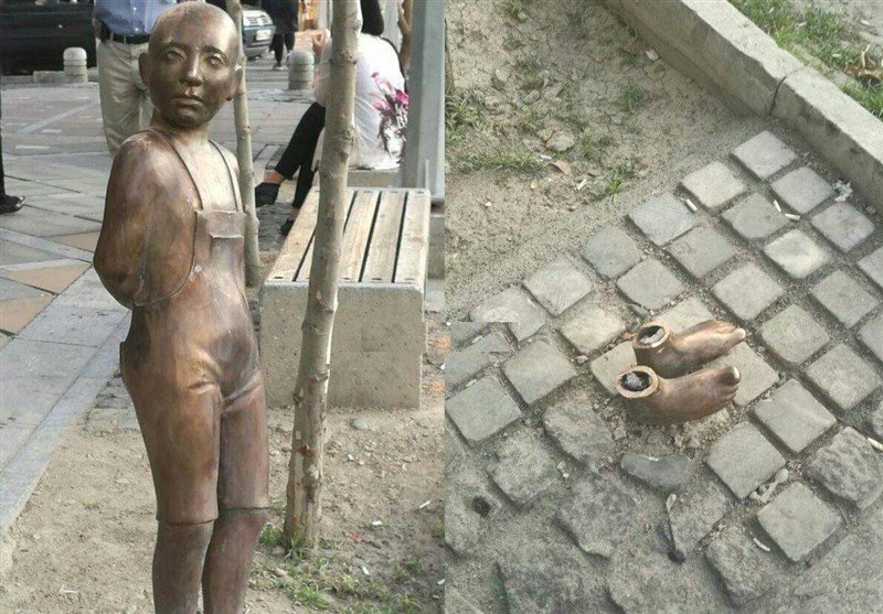 سرقت مجسمه کودک میدان ونک در روز جهانی کودک (+ عکس)