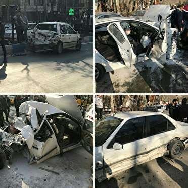 تصادف اتوبوس با 10 خودرو در هراز (+عکس)/ اعزام 9 مصدوم به تهران با بالگرد