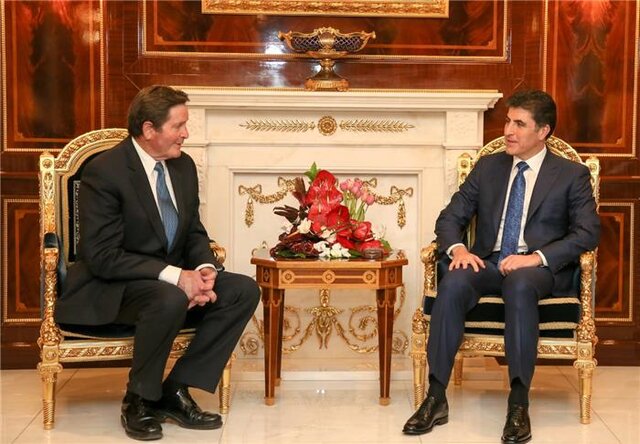 گفتگوی نیچروان بارزانی با هیئت آمریکایی در مورد حل 